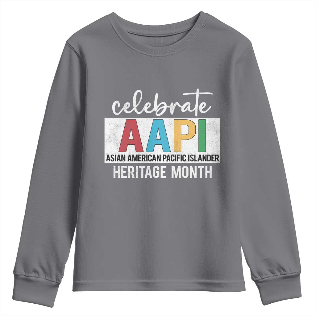 Celebrate AAPI Heritage Month Youth Sweatshirt Asian American and Pacific Islander Countries TS11 Charcoal Print Your Wear