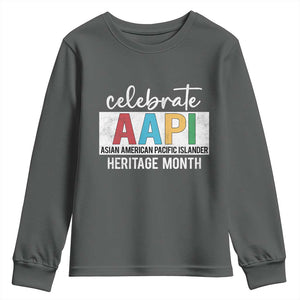 Celebrate AAPI Heritage Month Youth Sweatshirt Asian American and Pacific Islander Countries TS11 Dark Heather Print Your Wear