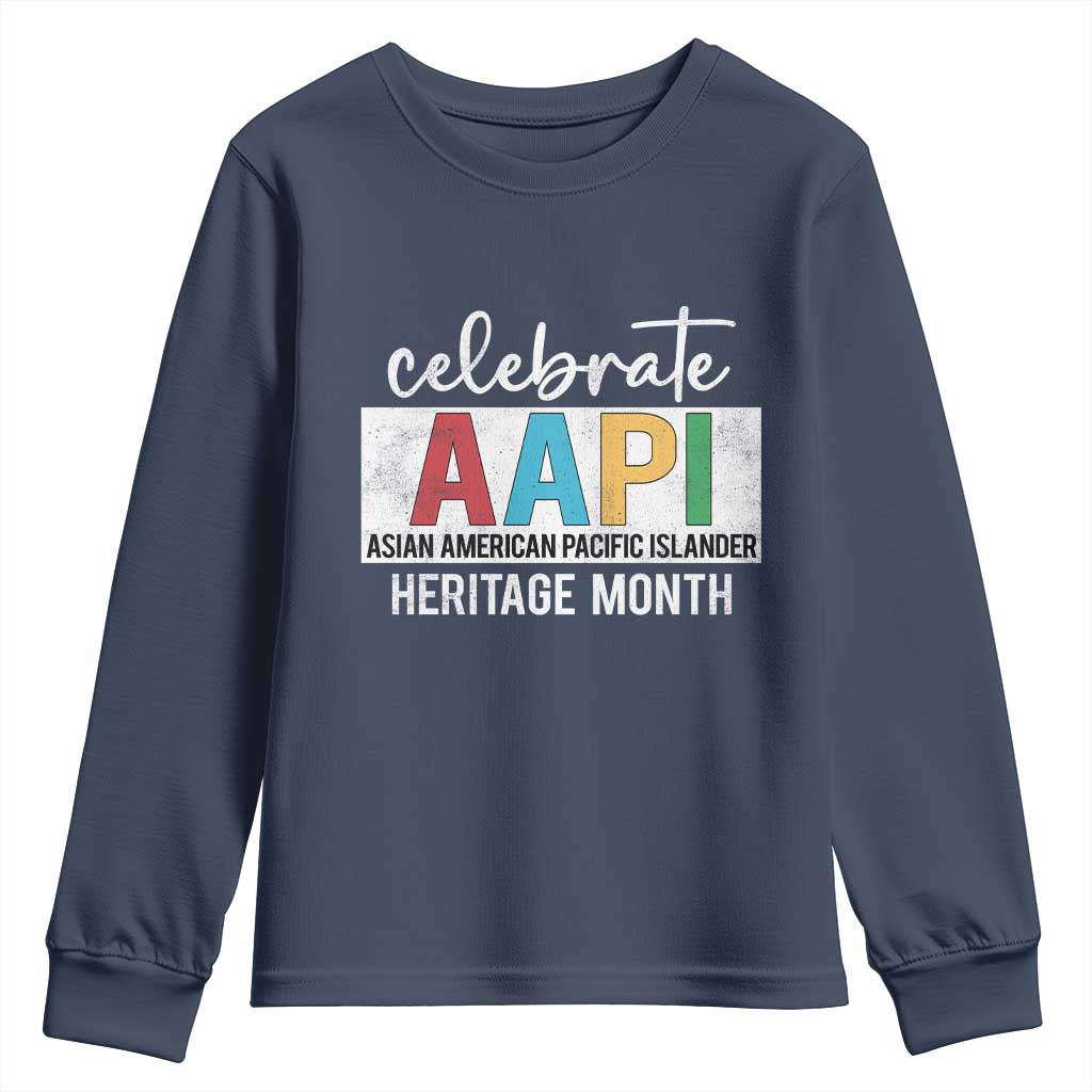 Celebrate AAPI Heritage Month Youth Sweatshirt Asian American and Pacific Islander Countries TS11 Navy Print Your Wear
