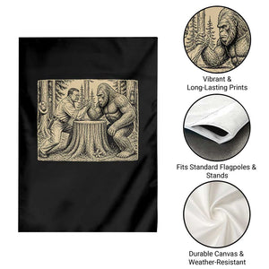 Theodore Roosevelt and Bigfoot Arm Wrestling Retro Garden Flag TS11 Print Your Wear