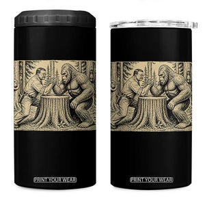 Theodore Roosevelt and Bigfoot Arm Wrestling Retro 4 in 1 Can Cooler Tumbler TS11 One Size: 16 oz Black Print Your Wear