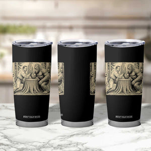 Theodore Roosevelt and Bigfoot Arm Wrestling Retro Tumbler Cup TS11 Print Your Wear