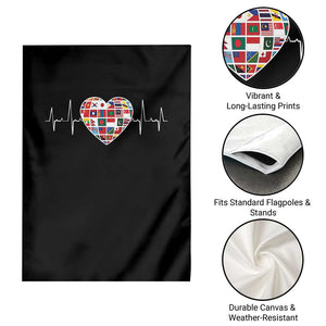 AAPI Heritage Month Heartbeat Heart Asian American and Pacific Islander Countries Flag Garden Flag TS11 Print Your Wear