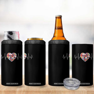 AAPI Heritage Month Heartbeat Heart Asian American and Pacific Islander Countries Flag 4 in 1 Can Cooler Tumbler TS11 Print Your Wear