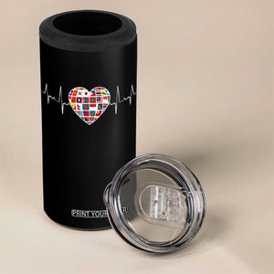 AAPI Heritage Month Heartbeat Heart Asian American and Pacific Islander Countries Flag 4 in 1 Can Cooler Tumbler TS11 Print Your Wear