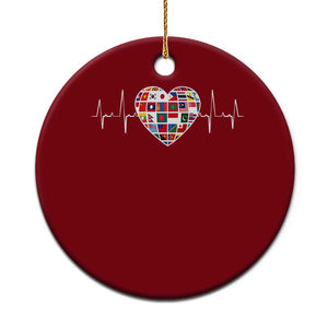 AAPI Heritage Month Heartbeat Heart Asian American and Pacific Islander Countries Flag Ceramic Ornament TS11 1pc Red Print Your Wear
