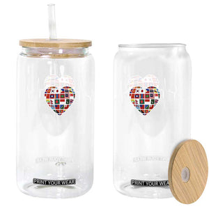 AAPI Heritage Month Heartbeat Heart Asian American and Pacific Islander Countries Flag Glass Can TS11 Print Your Wear