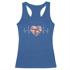 AAPI Heritage Month Heartbeat Heart Asian American and Pacific Islander Countries Flag Racerback Tank Top TS11 Royal Blue Print Your Wear