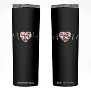 AAPI Heritage Month Heartbeat Heart Asian American and Pacific Islander Countries Flag Skinny Tumbler TS11 Black Print Your Wear