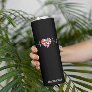 AAPI Heritage Month Heartbeat Heart Asian American and Pacific Islander Countries Flag Skinny Tumbler TS11 Print Your Wear