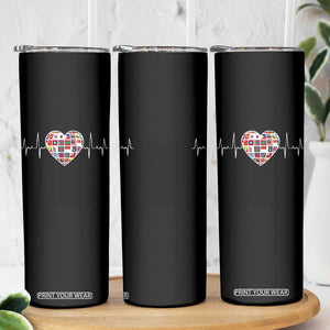 AAPI Heritage Month Heartbeat Heart Asian American and Pacific Islander Countries Flag Skinny Tumbler TS11 Print Your Wear