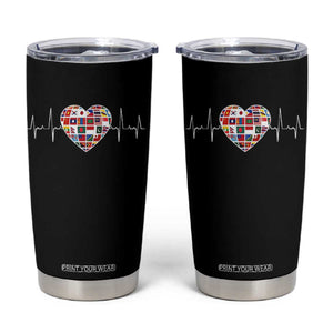 AAPI Heritage Month Heartbeat Heart Asian American and Pacific Islander Countries Flag Tumbler Cup TS11 Black Print Your Wear
