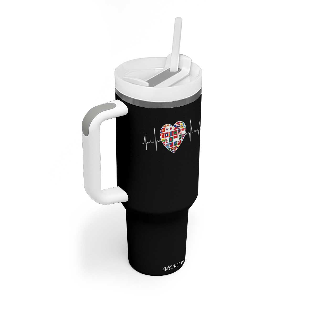 AAPI Heritage Month Heartbeat Heart Asian American and Pacific Islander Countries Flag Tumbler With Handle TS11 Print Your Wear