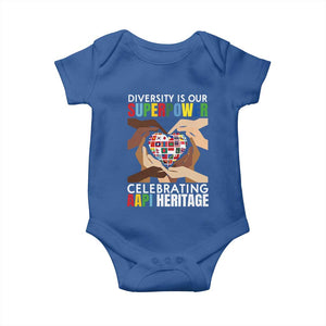 AAPI Heritage Month Baby Onesie Diversity Is Our Superpower Asian American and Pacific Islander Countries TS11 Royal Blue Print Your Wear