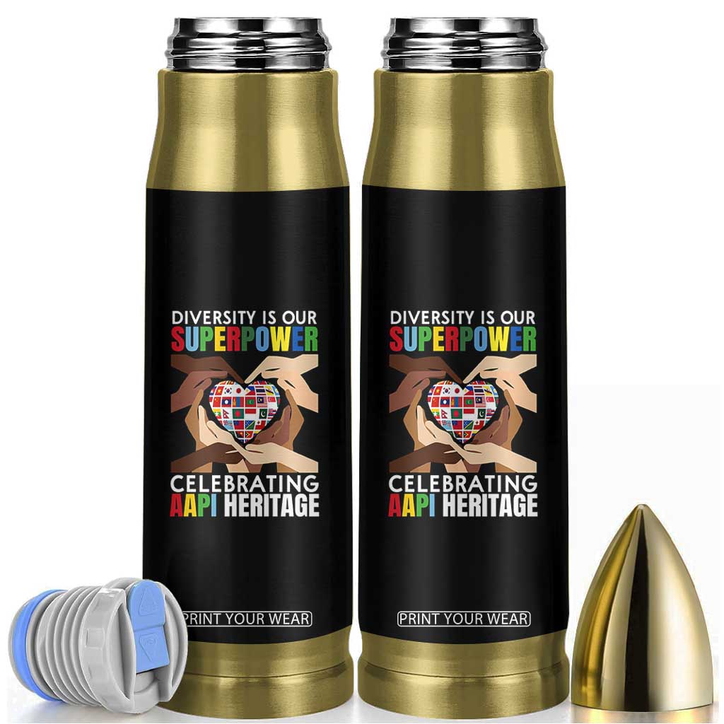 AAPI Heritage Month Bullet Tumbler Diversity Is Our Superpower Asian American and Pacific Islander Countries TS11 Black Print Your Wear