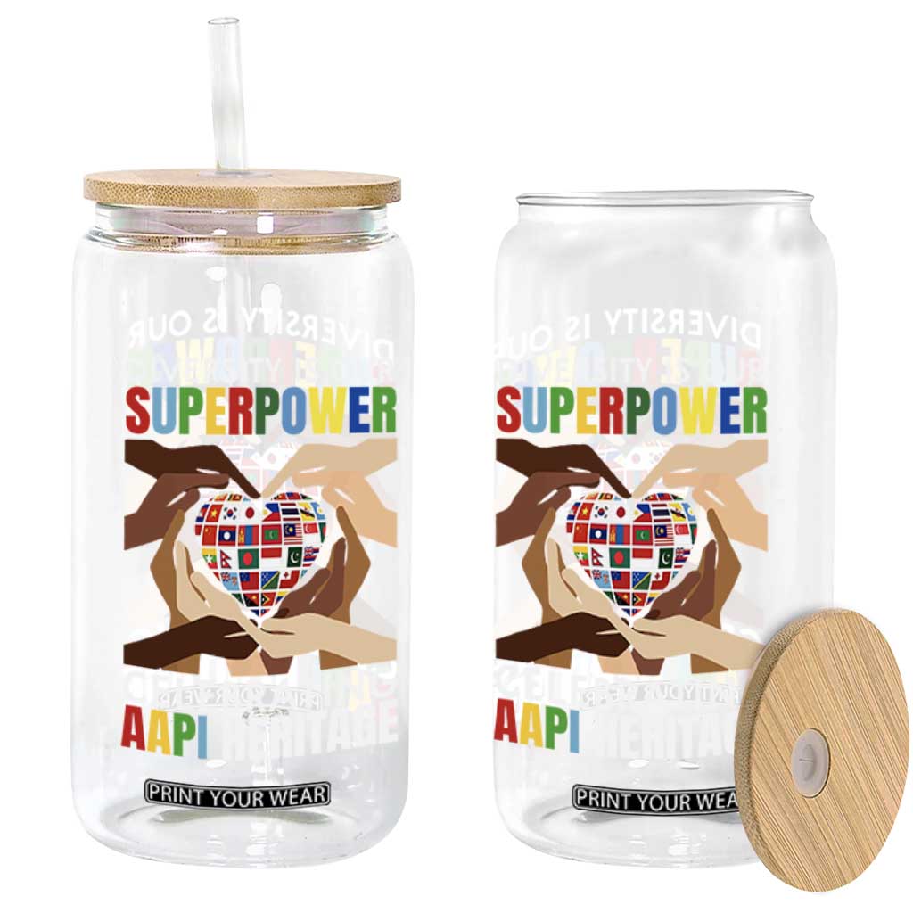 AAPI Heritage Month Glass Can Diversity Is Our Superpower Asian American and Pacific Islander Countries TS11 Print Your Wear