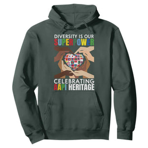AAPI Heritage Month Hoodie Diversity Is Our Superpower Asian American and Pacific Islander Countries TS11 Dark Forest Green Print Your Wear