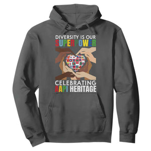 AAPI Heritage Month Hoodie Diversity Is Our Superpower Asian American and Pacific Islander Countries TS11 Dark Heather Print Your Wear