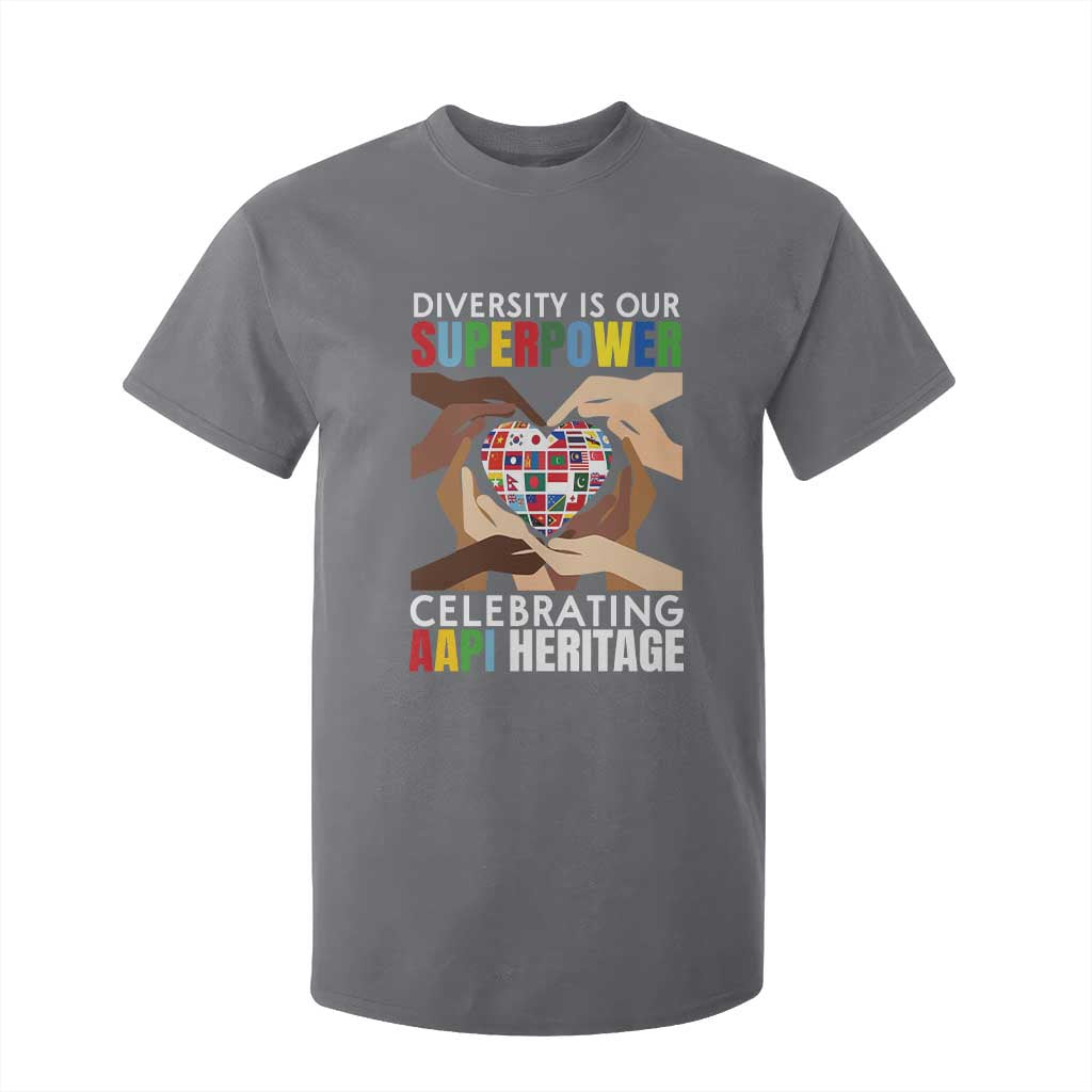 AAPI Heritage Month T Shirt For Kid Diversity Is Our Superpower Asian American and Pacific Islander Countries TS11 Charcoal Print Your Wear