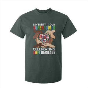 AAPI Heritage Month T Shirt For Kid Diversity Is Our Superpower Asian American and Pacific Islander Countries TS11 Dark Forest Green Print Your Wear