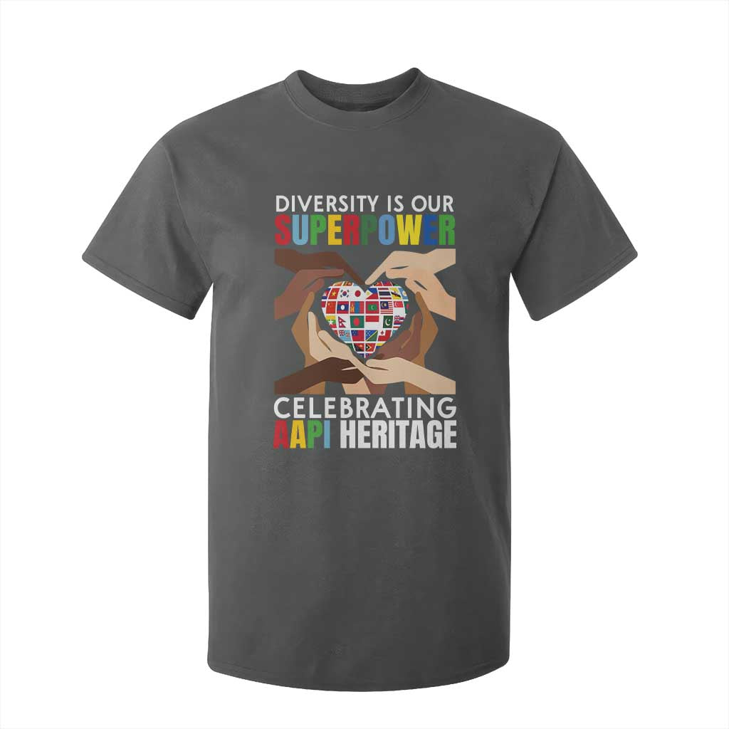AAPI Heritage Month T Shirt For Kid Diversity Is Our Superpower Asian American and Pacific Islander Countries TS11 Dark Heather Print Your Wear