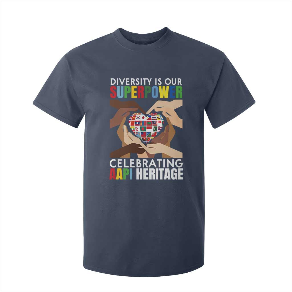 AAPI Heritage Month T Shirt For Kid Diversity Is Our Superpower Asian American and Pacific Islander Countries TS11 Navy Print Your Wear
