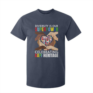 AAPI Heritage Month T Shirt For Kid Diversity Is Our Superpower Asian American and Pacific Islander Countries TS11 Navy Print Your Wear