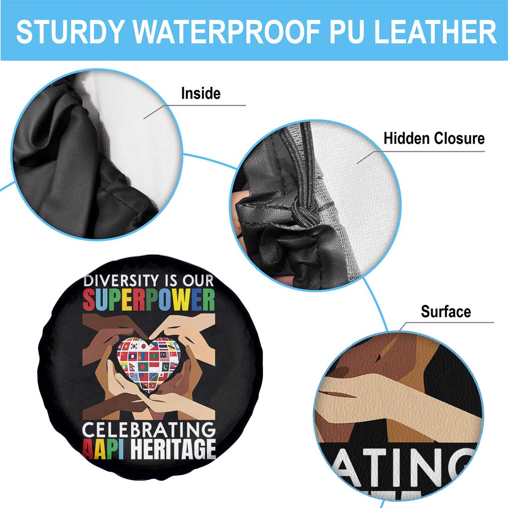 AAPI Heritage Month Spare Tire Cover Diversity Is Our Superpower Asian American and Pacific Islander Countries TS11 Print Your Wear