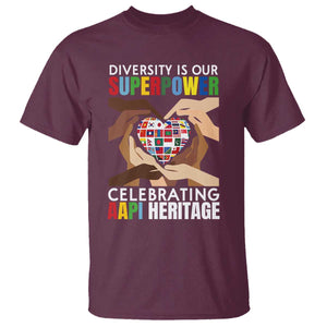 AAPI Heritage Month T Shirt Diversity Is Our Superpower Asian American and Pacific Islander Countries TS11 Maroon Print Your Wear