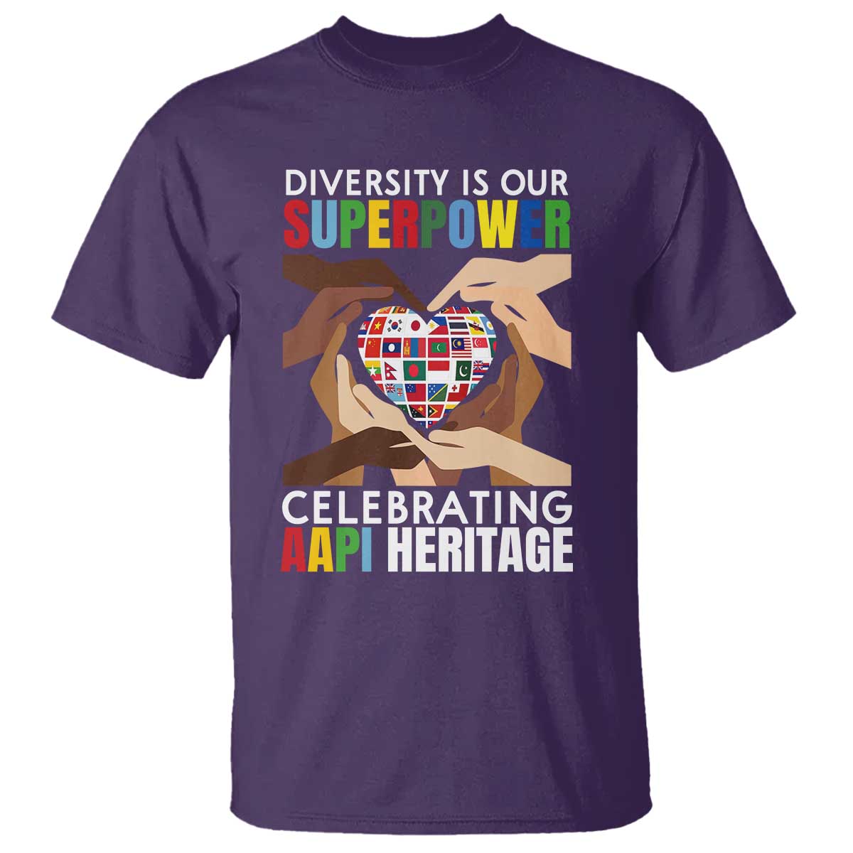 AAPI Heritage Month T Shirt Diversity Is Our Superpower Asian American and Pacific Islander Countries TS11 Purple Print Your Wear