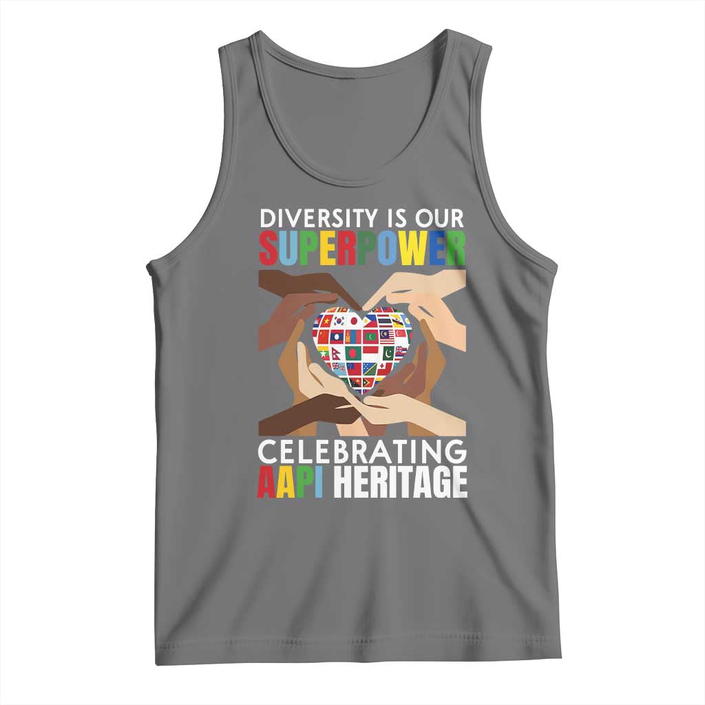 AAPI Heritage Month Tank Top Diversity Is Our Superpower Asian American and Pacific Islander Countries TS11 Black Heather Print Your Wear