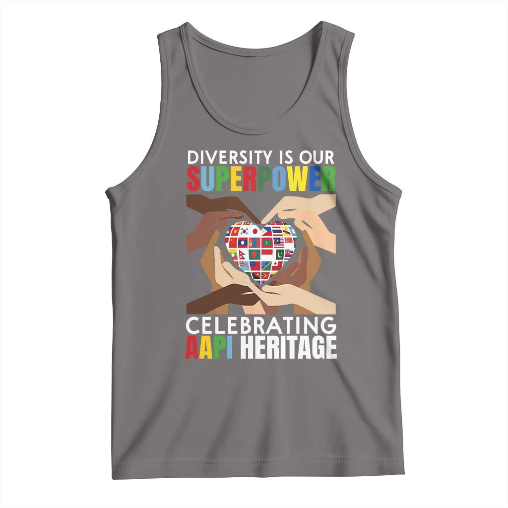 AAPI Heritage Month Tank Top Diversity Is Our Superpower Asian American and Pacific Islander Countries TS11 Deep Heather Print Your Wear