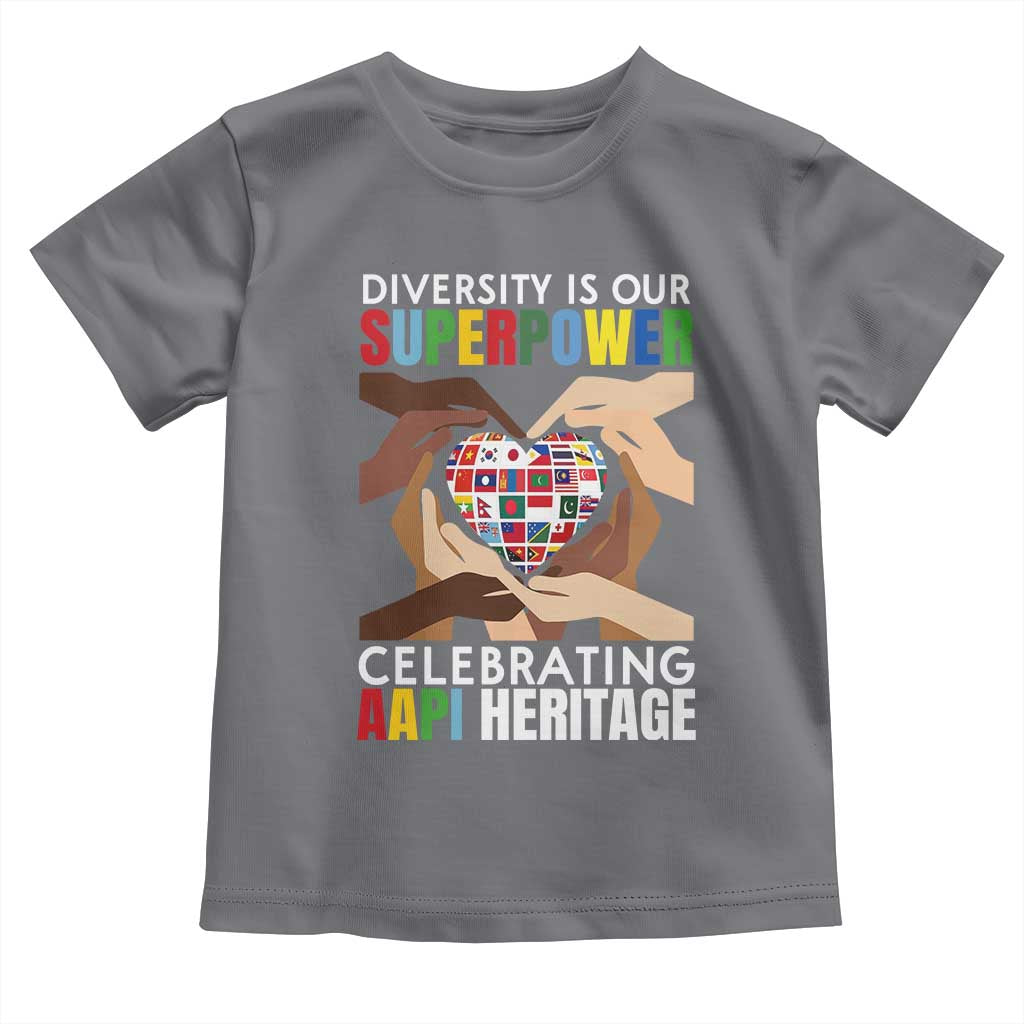 AAPI Heritage Month Toddler T Shirt Diversity Is Our Superpower Asian American and Pacific Islander Countries TS11 Charcoal Print Your Wear