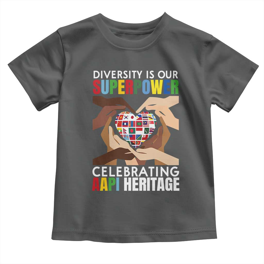 AAPI Heritage Month Toddler T Shirt Diversity Is Our Superpower Asian American and Pacific Islander Countries TS11 Dark Heather Print Your Wear