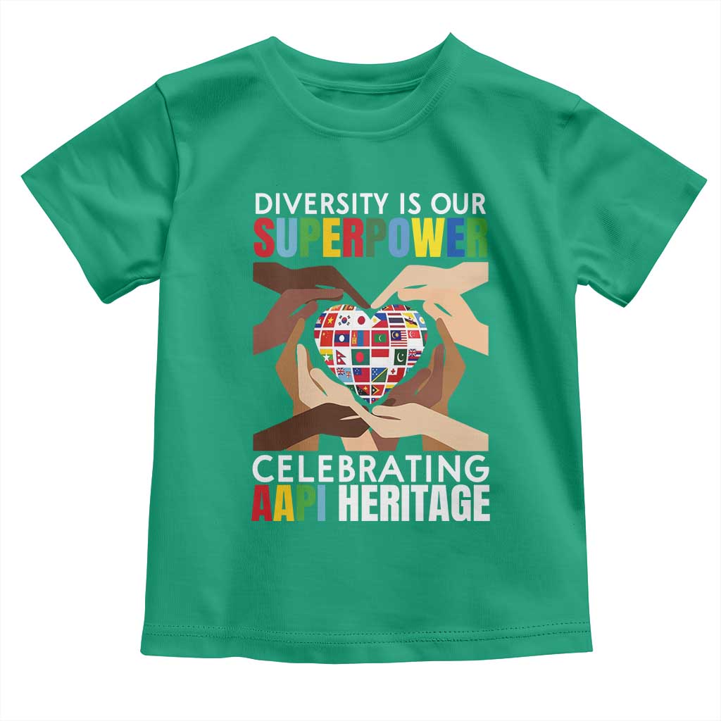 AAPI Heritage Month Toddler T Shirt Diversity Is Our Superpower Asian American and Pacific Islander Countries TS11 Irish Green Print Your Wear