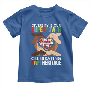 AAPI Heritage Month Toddler T Shirt Diversity Is Our Superpower Asian American and Pacific Islander Countries TS11 Royal Blue Print Your Wear