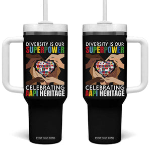 AAPI Heritage Month Tumbler With Handle Diversity Is Our Superpower Asian American and Pacific Islander Countries TS11 One Size: 40 oz Black Print Your Wear