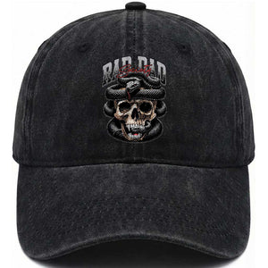 Funny Rad Dad Society Washed Cotton Baseball Cap Dad Life Skull Snake Fathers Day TS11 Print Your Wear