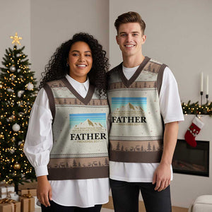 Funny Christian Father V-Neck Knit Sweater Vest The Righteous Man Walks In His Integrity Fathers Day TS11 Mocha Mousse Print Your Wear