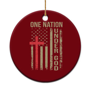 Funny One Nation Under God Ceramic Ornament 4th Of July Patriotic Christian American Flag TS11 1pc Red Print Your Wear