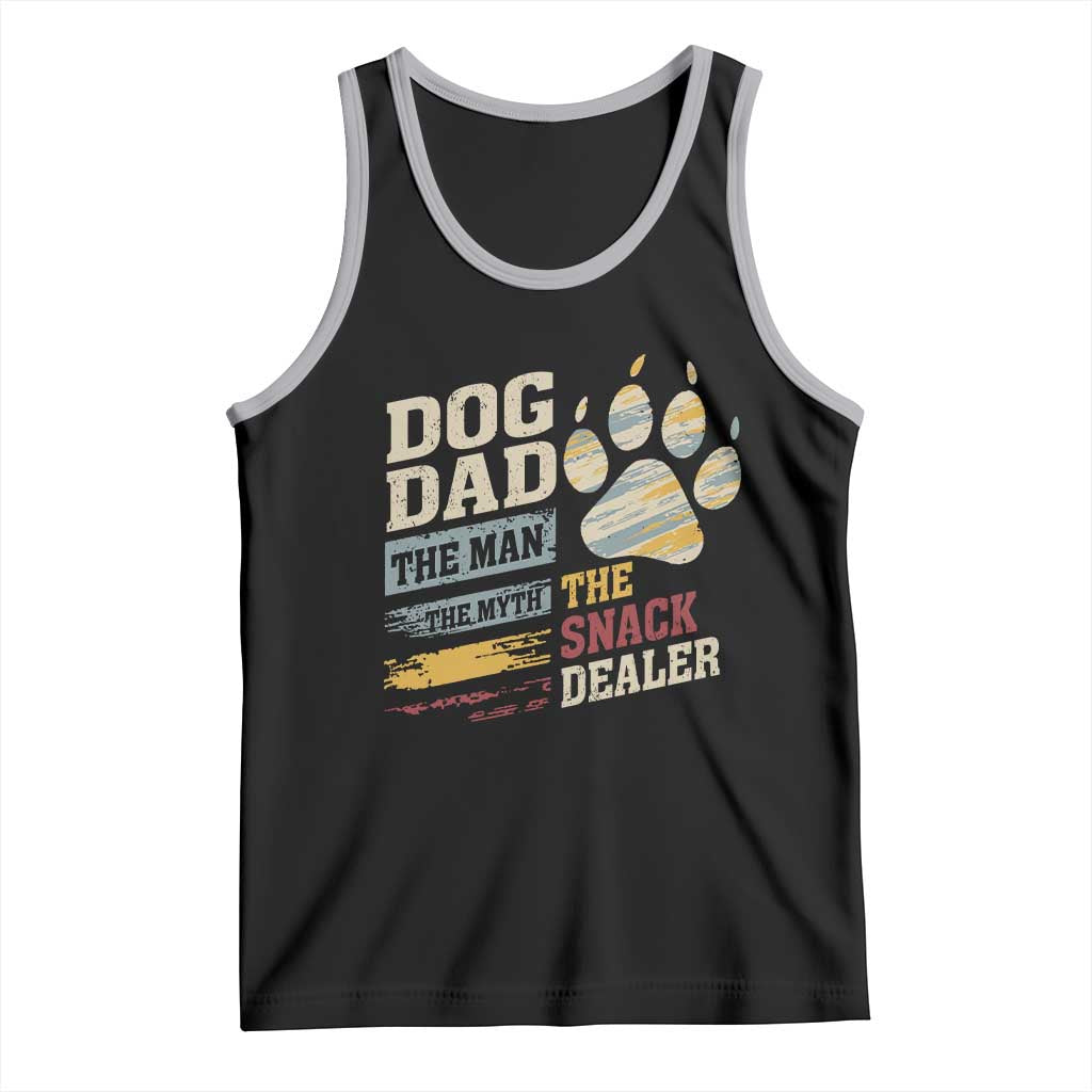 Funny Dog Dad The Man The Myth The Snack Dealer Tank Top Fur Dad Fathers Day TS11 Black Athletic Heather Print Your Wear
