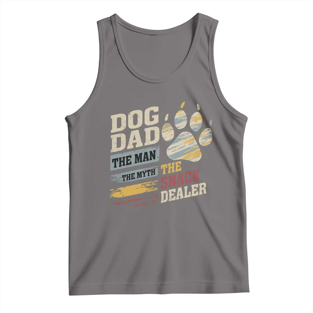Funny Dog Dad The Man The Myth The Snack Dealer Tank Top Fur Dad Fathers Day TS11 Deep Heather Print Your Wear