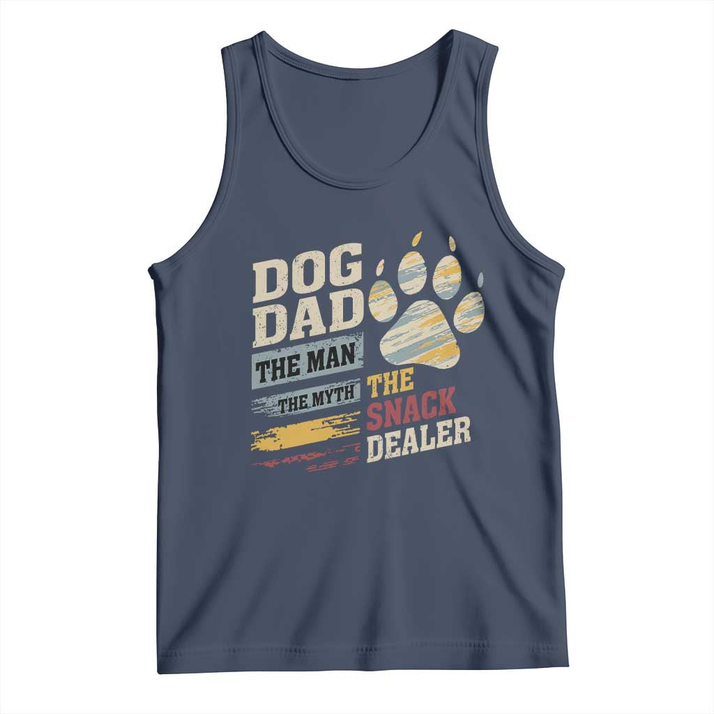 Funny Dog Dad The Man The Myth The Snack Dealer Tank Top Fur Dad Fathers Day TS11 Navy Print Your Wear