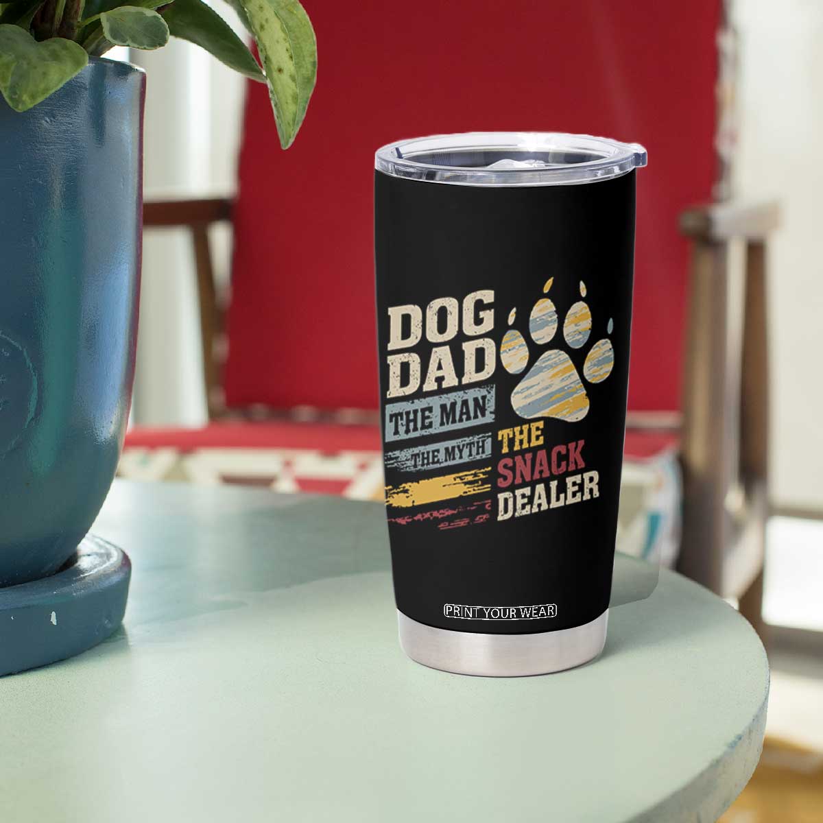 Funny Dog Dad The Man The Myth The Snack Dealer Tumbler Cup Fur Dad Fathers Day TS11 Print Your Wear