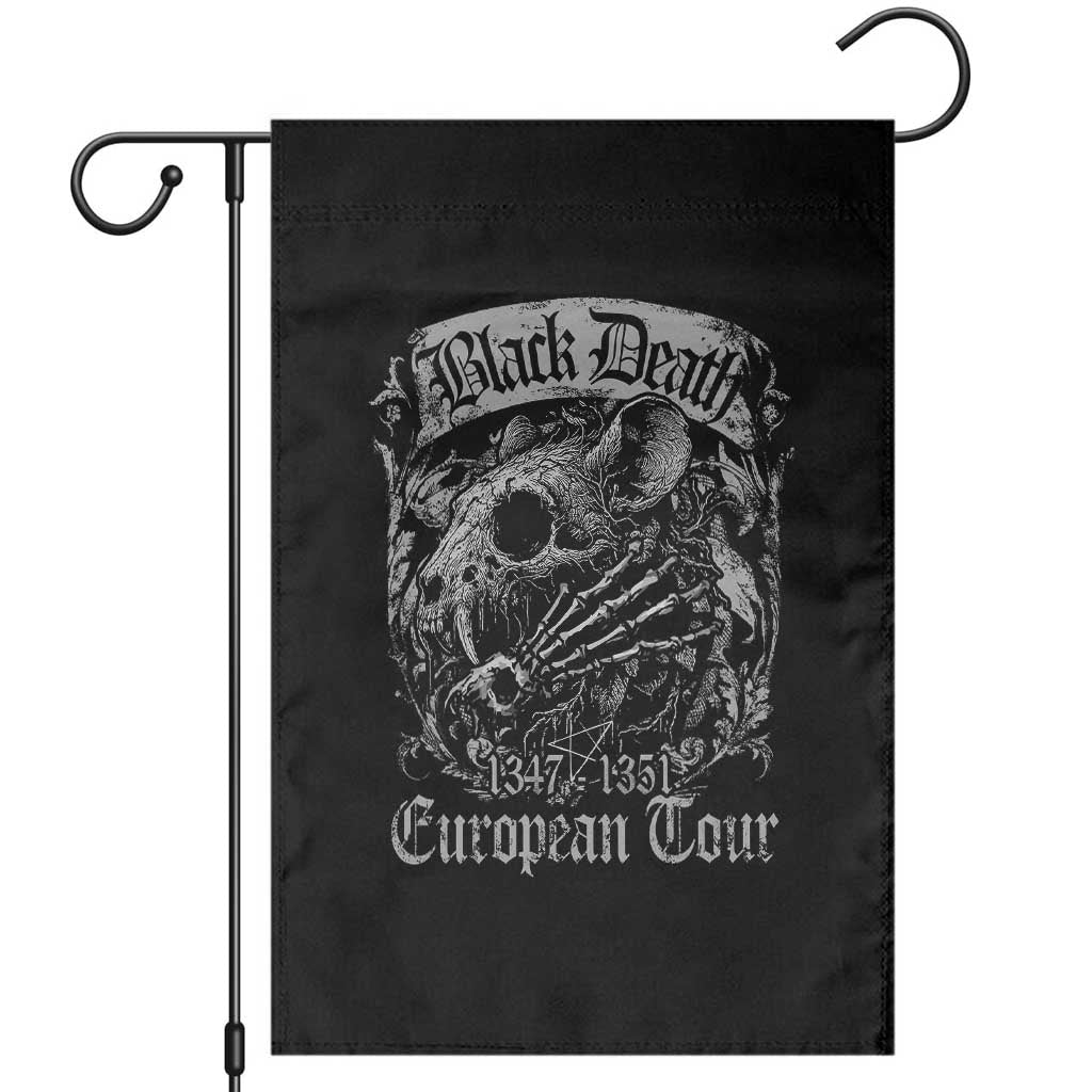 Black Death European Tour Garden Flag Plague Rat Medieval History Gothic TS11 Black Print Your Wear