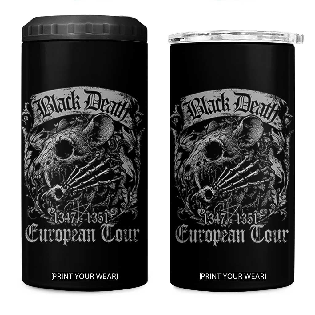 Black Death European Tour 4 in 1 Can Cooler Tumbler Plague Rat Medieval History Gothic TS11 One Size: 16 oz Black Print Your Wear