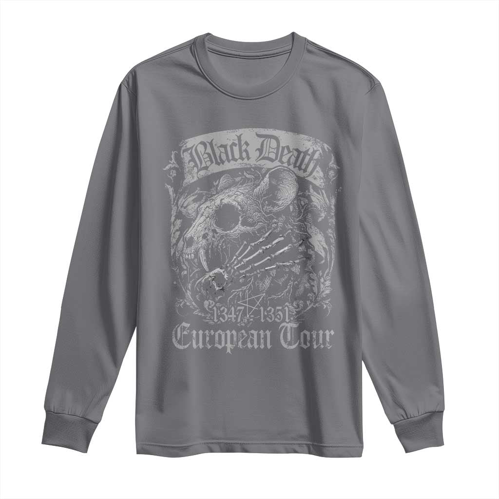Black Death European Tour Long Sleeve Shirt Plague Rat Medieval History Gothic TS11 Charcoal Print Your Wear
