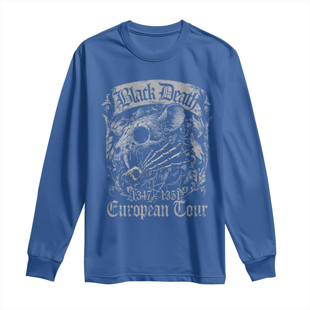 Black Death European Tour Long Sleeve Shirt Plague Rat Medieval History Gothic TS11 Royal Blue Print Your Wear