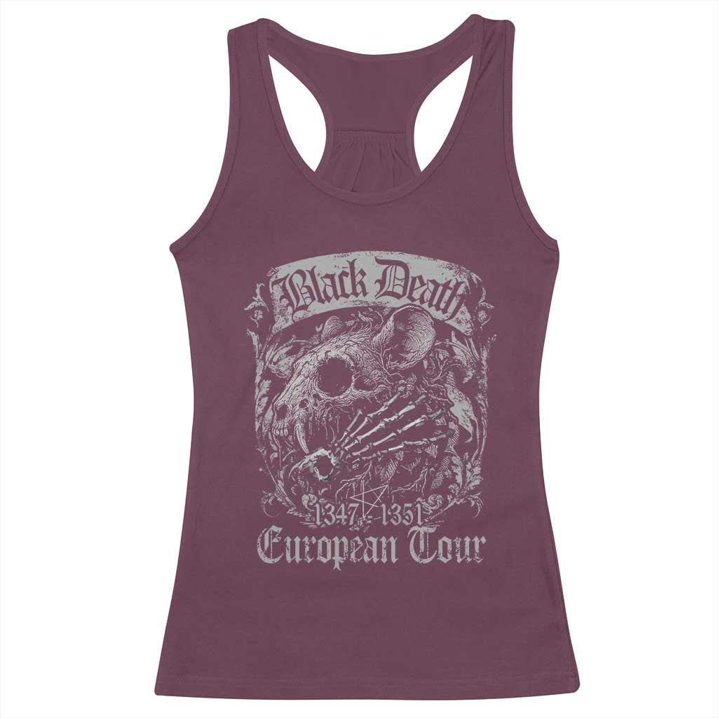 Black Death European Tour Racerback Tank Top Plague Rat Medieval History Gothic TS11 Maroon Print Your Wear