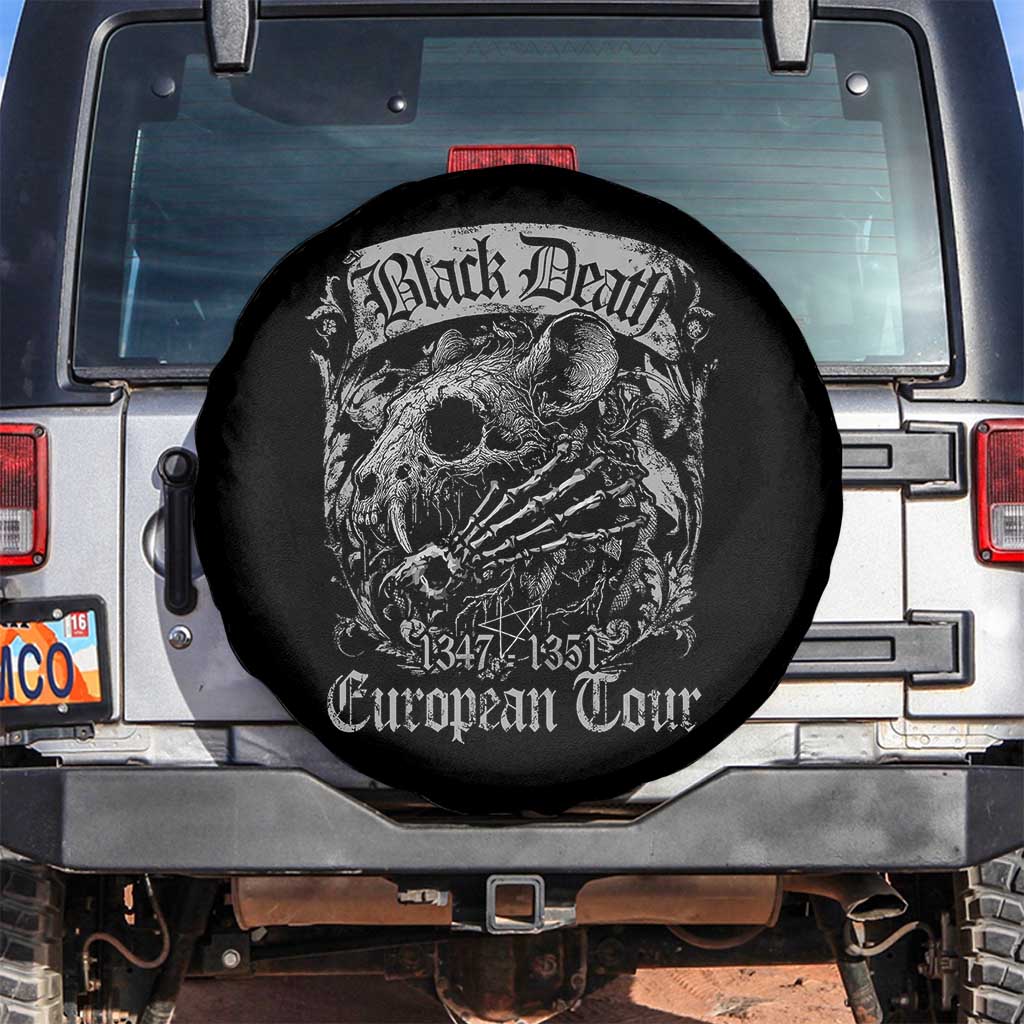 Black Death European Tour Spare Tire Cover Plague Rat Medieval History Gothic TS11 No hole Black Print Your Wear